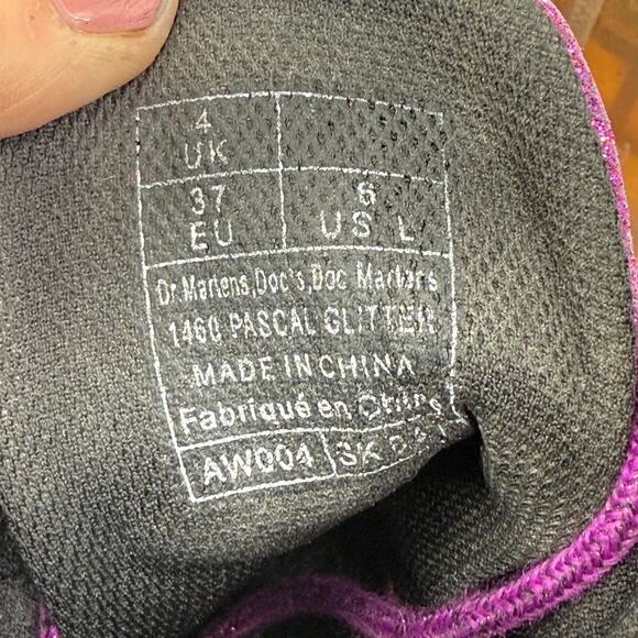 Dr Martens 1460 Pascal Glitter Rare Ankle Sparkly Disco Boots US 6 UK 4 EU 37 - Picture 8 of 9